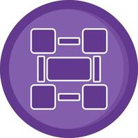 rectangle Cadre solide violet cercle icône vecteur