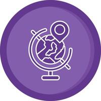 globe solide violet cercle icône vecteur