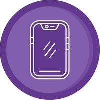 téléphone intelligent solide violet cercle icône vecteur