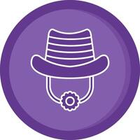 chapeau solide violet cercle icône vecteur