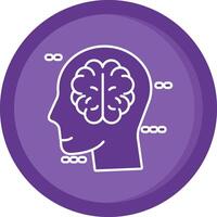cerveau solide violet cercle icône vecteur