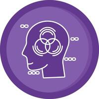 émotif intelligence solide violet cercle icône vecteur