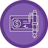 banque vérifier solide violet cercle icône vecteur