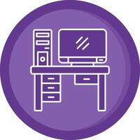ordinateur solide violet cercle icône vecteur