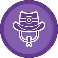 cow-boy chapeau solide violet cercle icône vecteur
