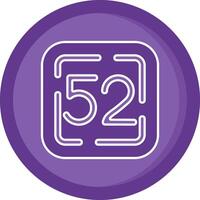 cinquante deux solide violet cercle icône vecteur