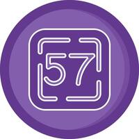 cinquante Sept solide violet cercle icône vecteur