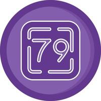 soixante-dix neuf solide violet cercle icône vecteur