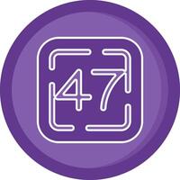 quarante Sept solide violet cercle icône vecteur