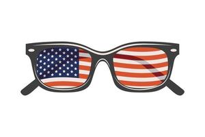 lunettes avec drapeau américain vecteur