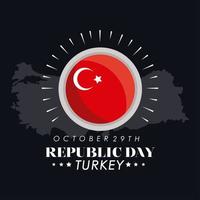 carte postale du jour de la république de turquie vecteur