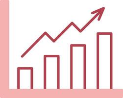 croissance graphique solide deux Couleur icône vecteur