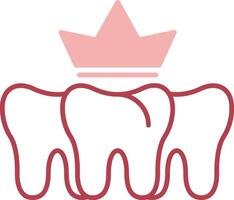 dentaire couronne solide deux Couleur icône vecteur