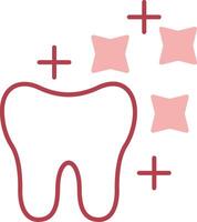 dent blanchiment solide deux Couleur icône vecteur