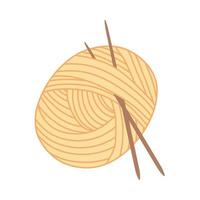 fil à tricoter boule jaune avec des aiguilles vecteur
