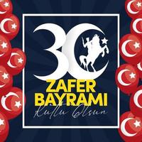 affiche zafer bayrami 30 août vecteur