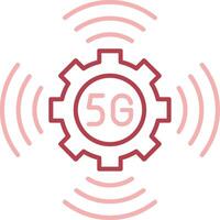 5g solide deux Couleur icône vecteur