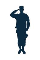 silhouette de soldat militaire vecteur