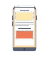 smartphone avec page Web vecteur