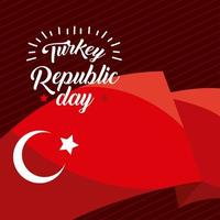 affiche de la fête de la république de turquie vecteur