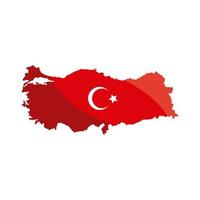 drapeau de la Turquie sur la carte vecteur