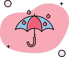 parapluie glissé icône vecteur