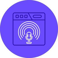 Podcast duo régler Couleur cercle icône vecteur