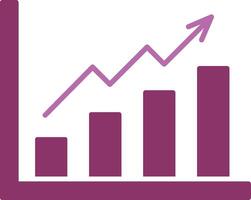 croissance graphique glyphe deux Couleur icône vecteur