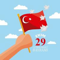 célébration de la fête de la république de turquie vecteur