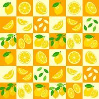 motif vectoriel géométrique harmonieux de citron pour la conception d'emballages