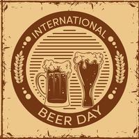 sceau de la journée internationale de la bière vecteur