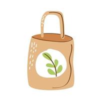 sac réutilisable avec des feuilles vecteur