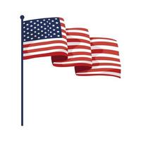 drapeau américain en pôle vecteur