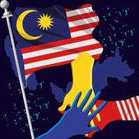 fête de l'indépendance de la malaisie vecteur