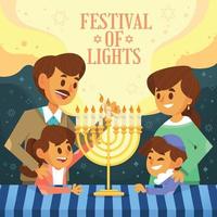 menorah la fête de la lumière vecteur