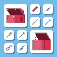 boîtes à outils et outils vecteur