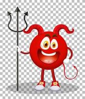 un personnage de dessin animé de diable rouge avec une expression faciale sur fond de grille vecteur