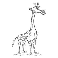 girafe drôle de personnage animal dans le style de ligne. illustration pour enfants. vecteur