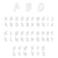 police de l'alphabet isométrique vecteur
