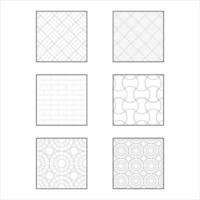 ensemble de blocs de pavés de motifs ligne vectorielle icône sur fond blanc image pour le web, présentation, logo, symbole d'icône. vecteur