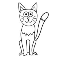 chat de dessin animé mignon doodle isolé sur fond blanc. style enfantin. vecteur