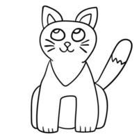 chat de dessin animé mignon doodle isolé sur fond blanc. style enfantin. vecteur