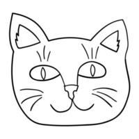 chat de dessin animé mignon doodle isolé sur fond blanc. style enfantin. vecteur