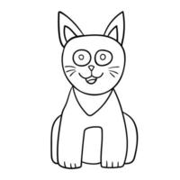 chat de dessin animé doodle isolé sur fond blanc. vecteur