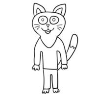 chat de dessin animé mignon doodle isolé sur fond blanc. style enfantin. vecteur