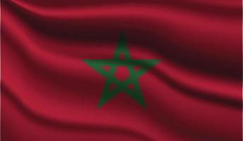 conception de drapeau moderne réaliste du maroc vecteur