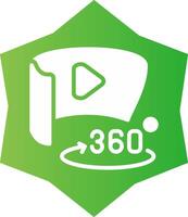 360 diplôme vidéo Créatif icône conception vecteur