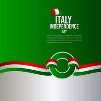 illustration de conception de modèle de vecteur de célébration de la fête de l'indépendance de l'italie