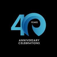 40 ans anniversaire célébration numéro vecteur modèle illustration de conception