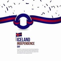 illustration de conception de modèle de vecteur de célébration de la fête de l'indépendance de l'islande